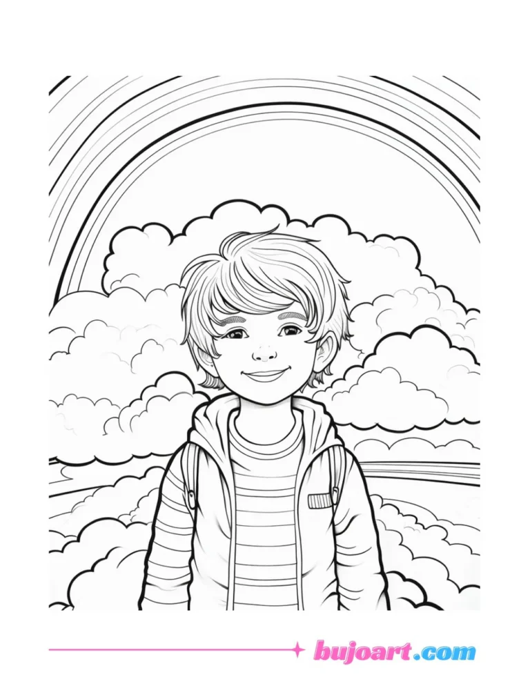 free rainbow coloring pages instant dowload
