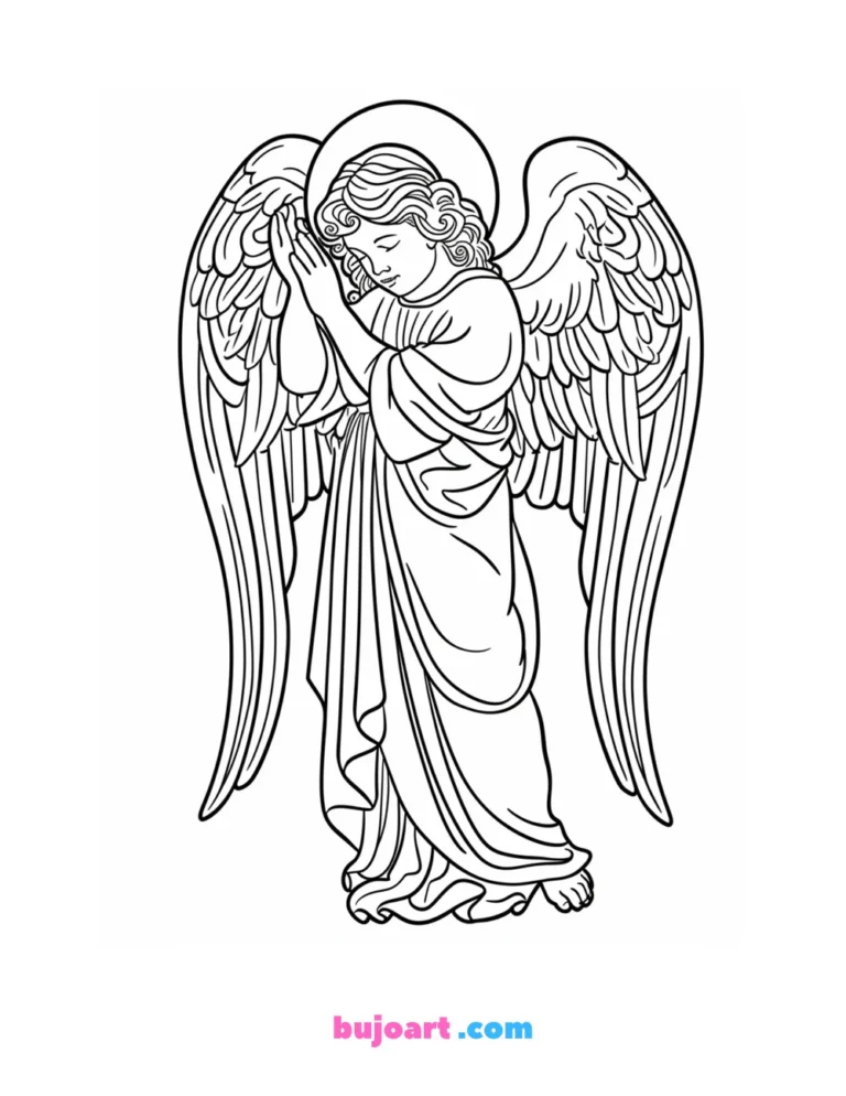 free archangel coloring pages for adults and kids instant download