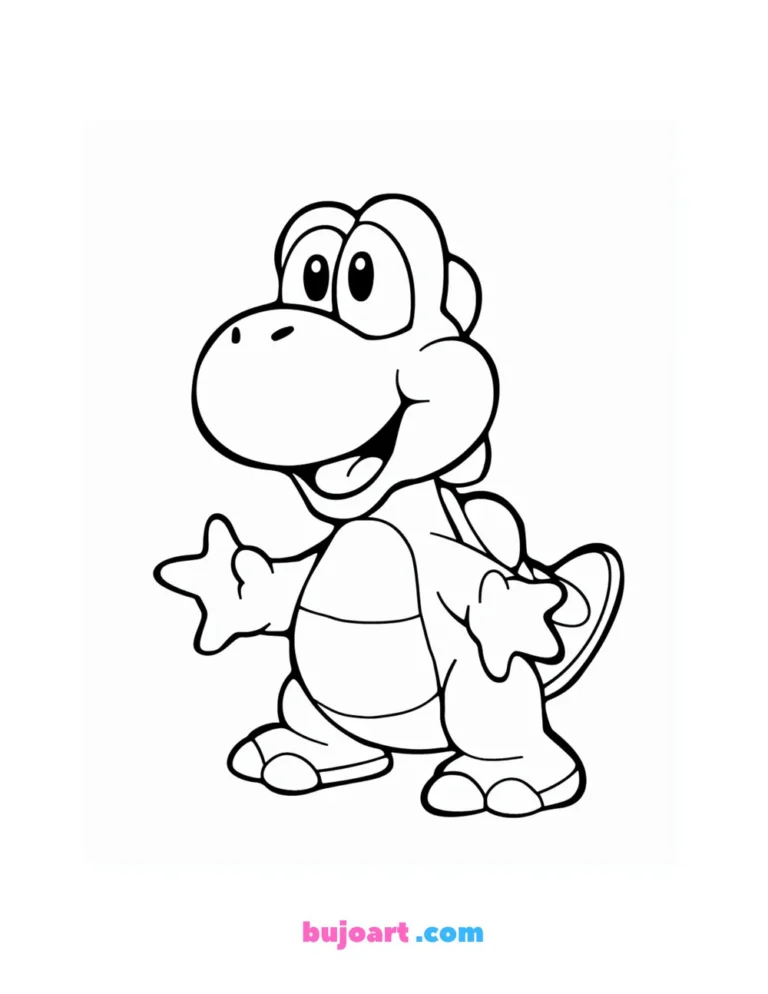 free yoshi coloring pages instant download