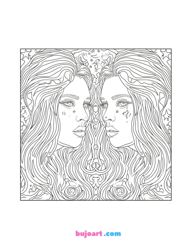 free bff friendship cute coloring pages for adults and kids instant download