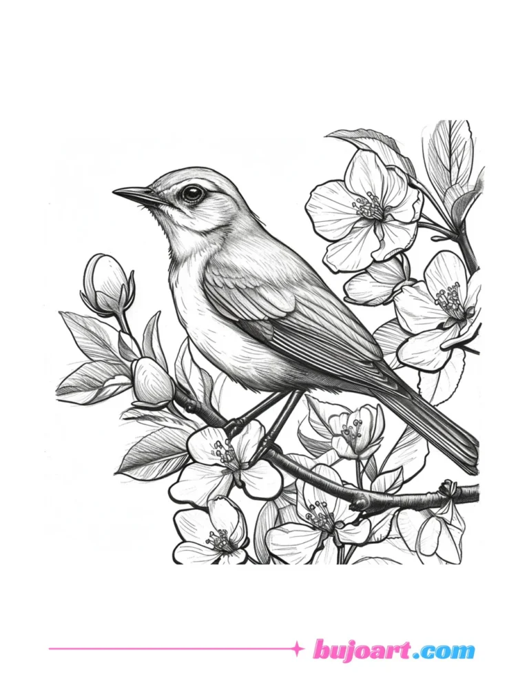 free blue bird coloring pages for adults and kids instant download