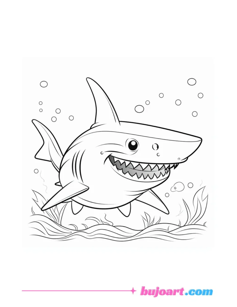 free baby sharks coloring pages for adults and kids instant downloads