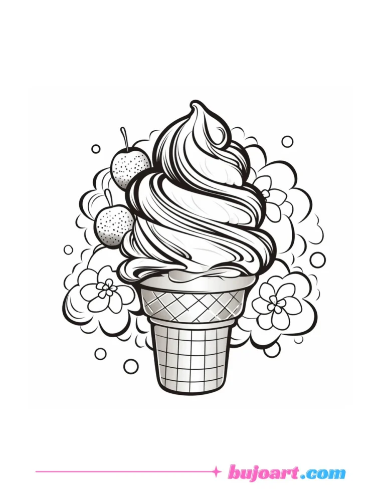 free icecream coloring pages for adults and kids instant download