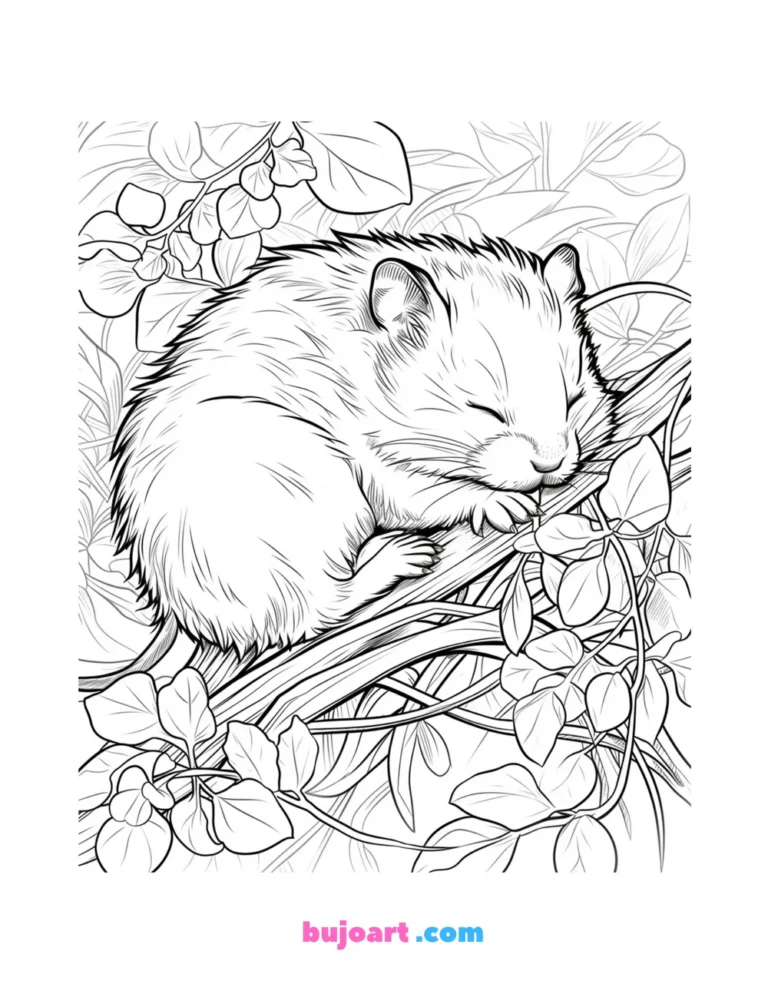 free mouse color page for adults and kids instant download