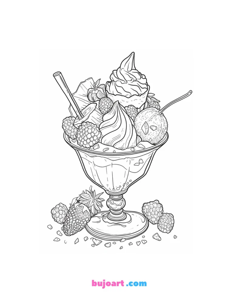 free ice cream truck coloring page for adults and kids