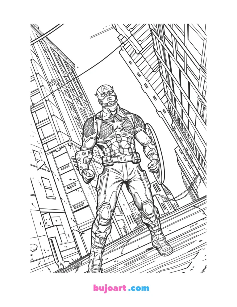 free captain marvel coloring pages for adults and kids instant download