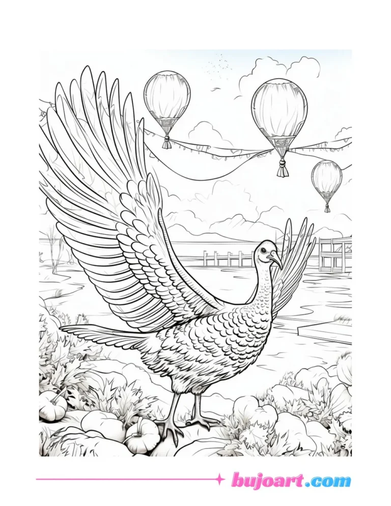 Free turkey coloring pages for adults and kids instant download