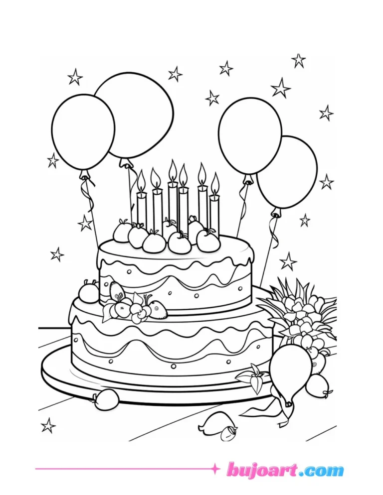 free happy birthday coloring pages for adults and kids instant download