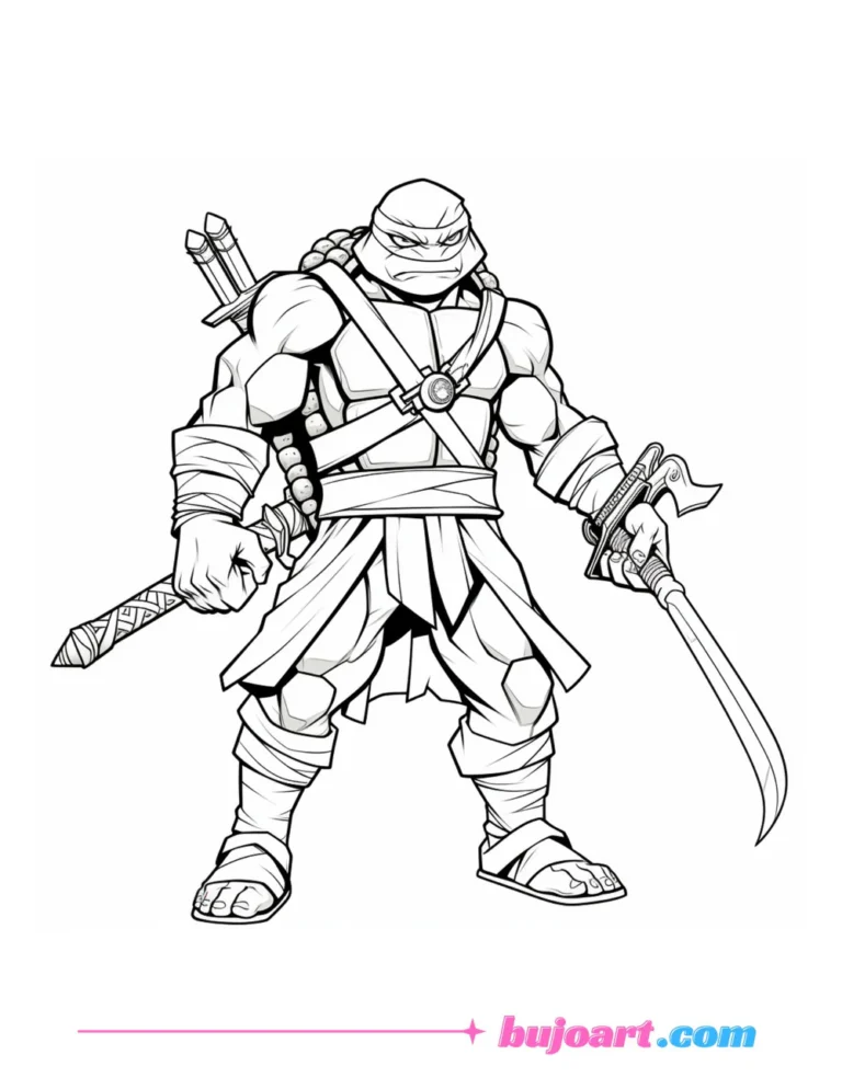 free ninja turtles coloring pages for kids and adults instant download