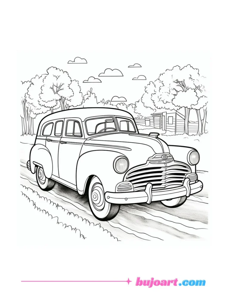 free car coloring pages for adults and kids instant download