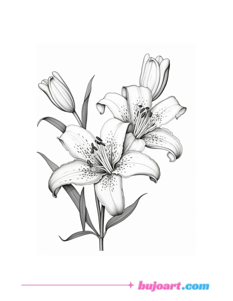 flower coloring page for adults and kids instant download