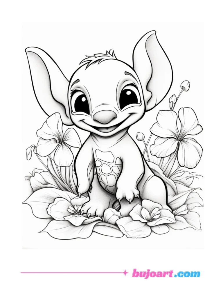 Free stitch coloring pages for adults and kids instant download