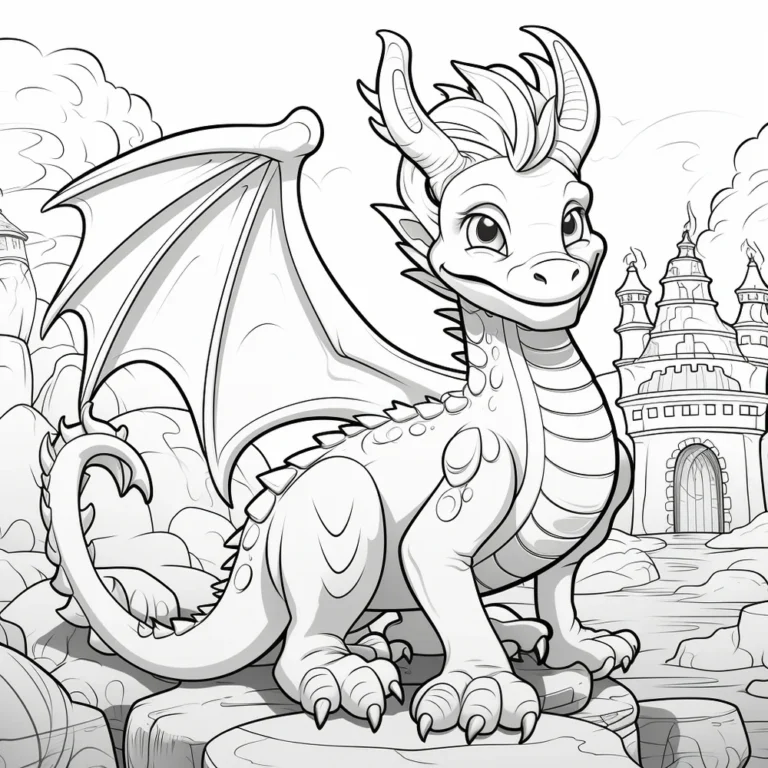 Free Download Colouring Page Dragon