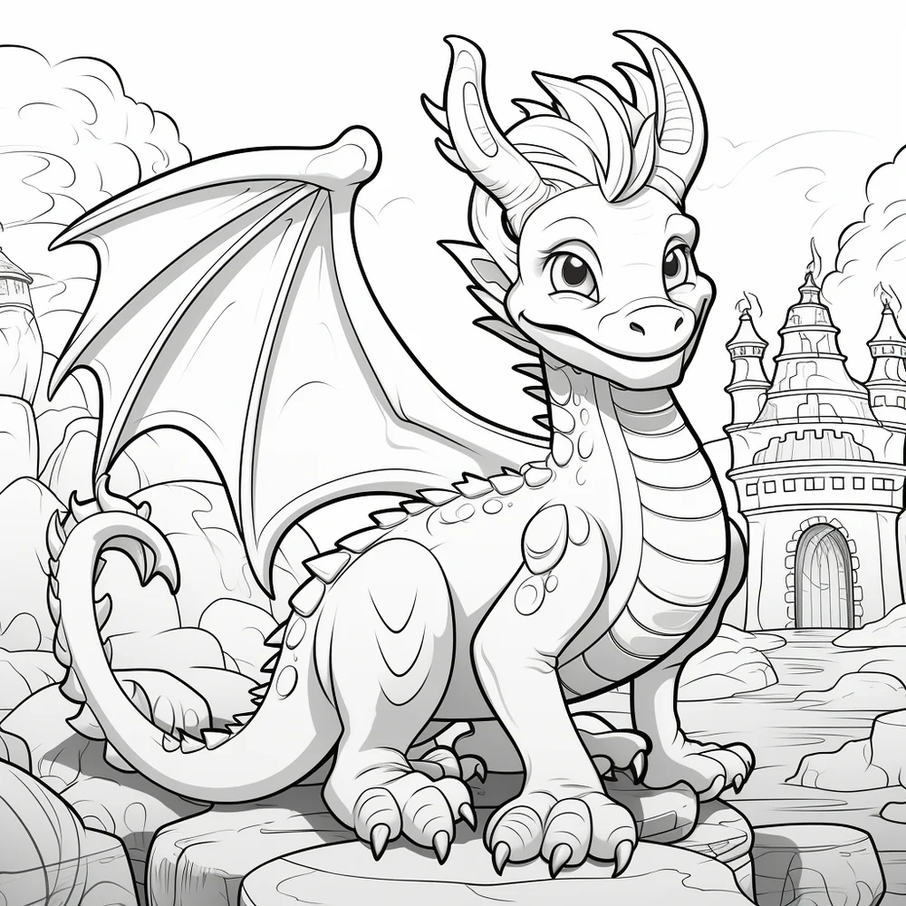 Free Download Colouring Page Dragon