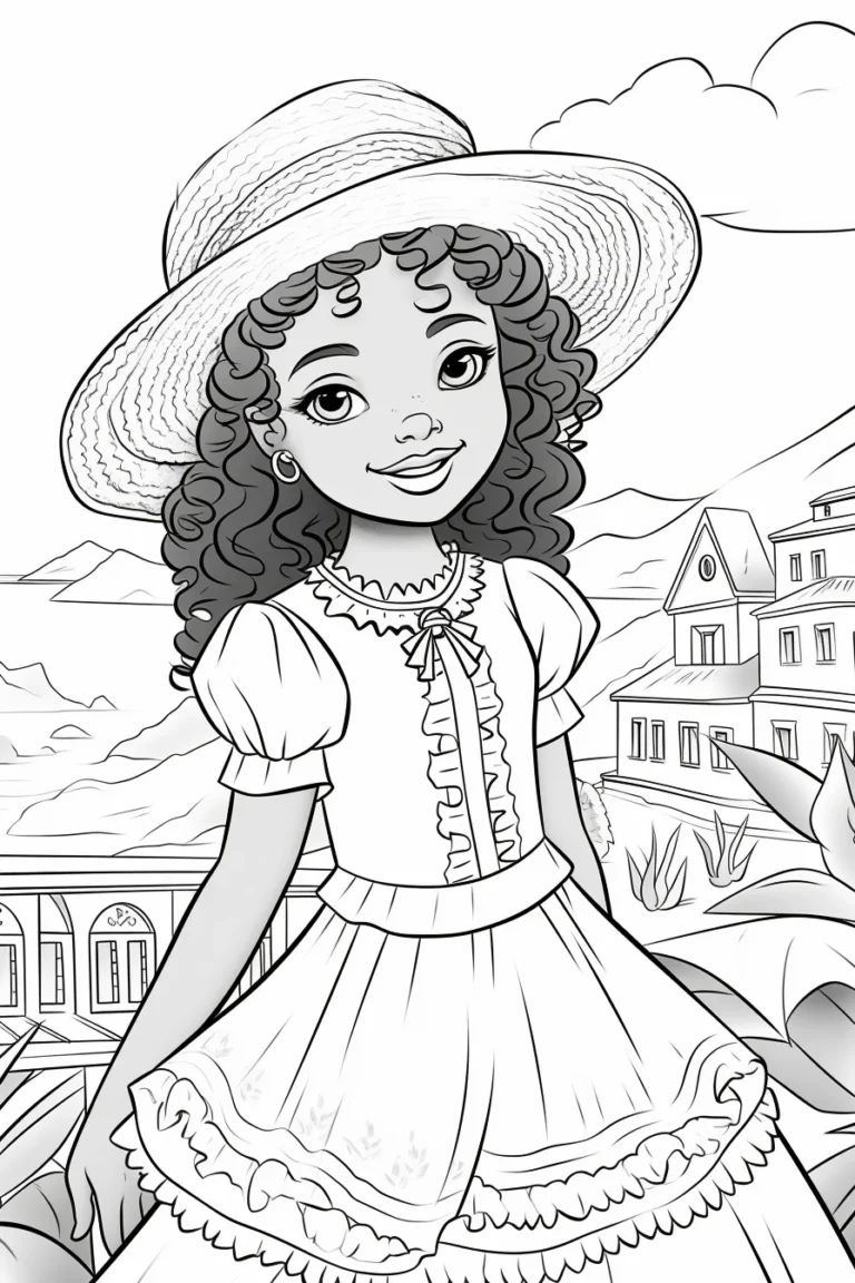 Free Coloring Page of Beautiful  Spain for Adults and Kids