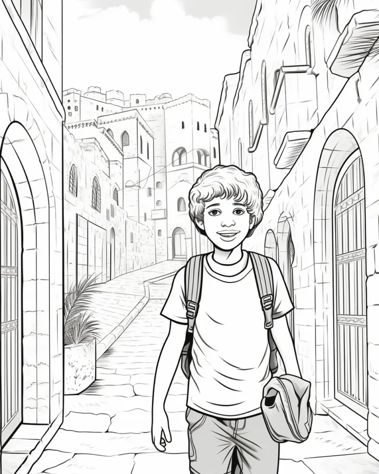 Free Coloring Page of Beautiful Palestine for Adults and Kids