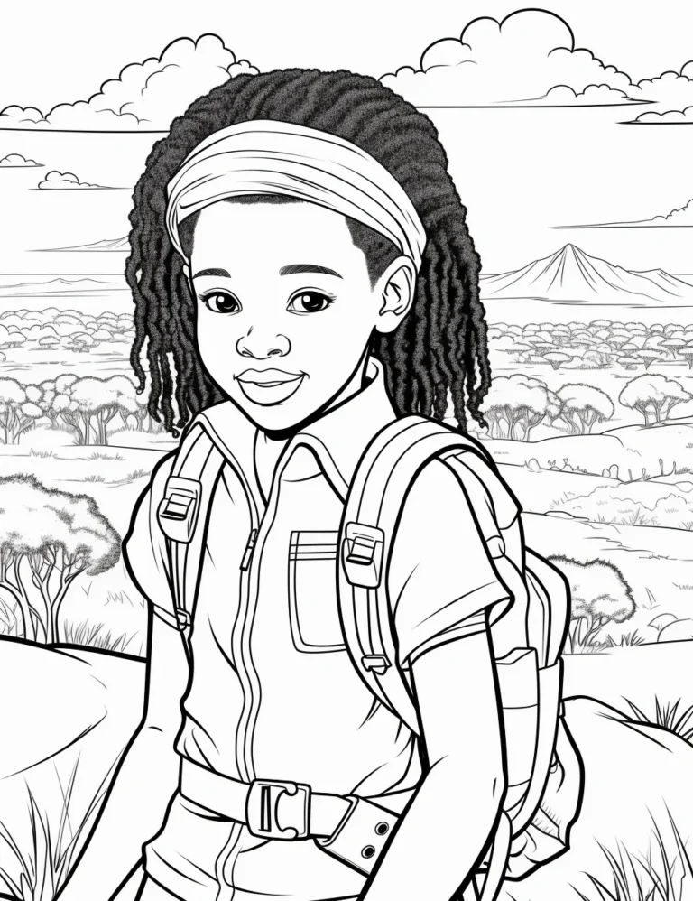 Free Coloring Page of Beautiful  Zambia for Adults and Kids