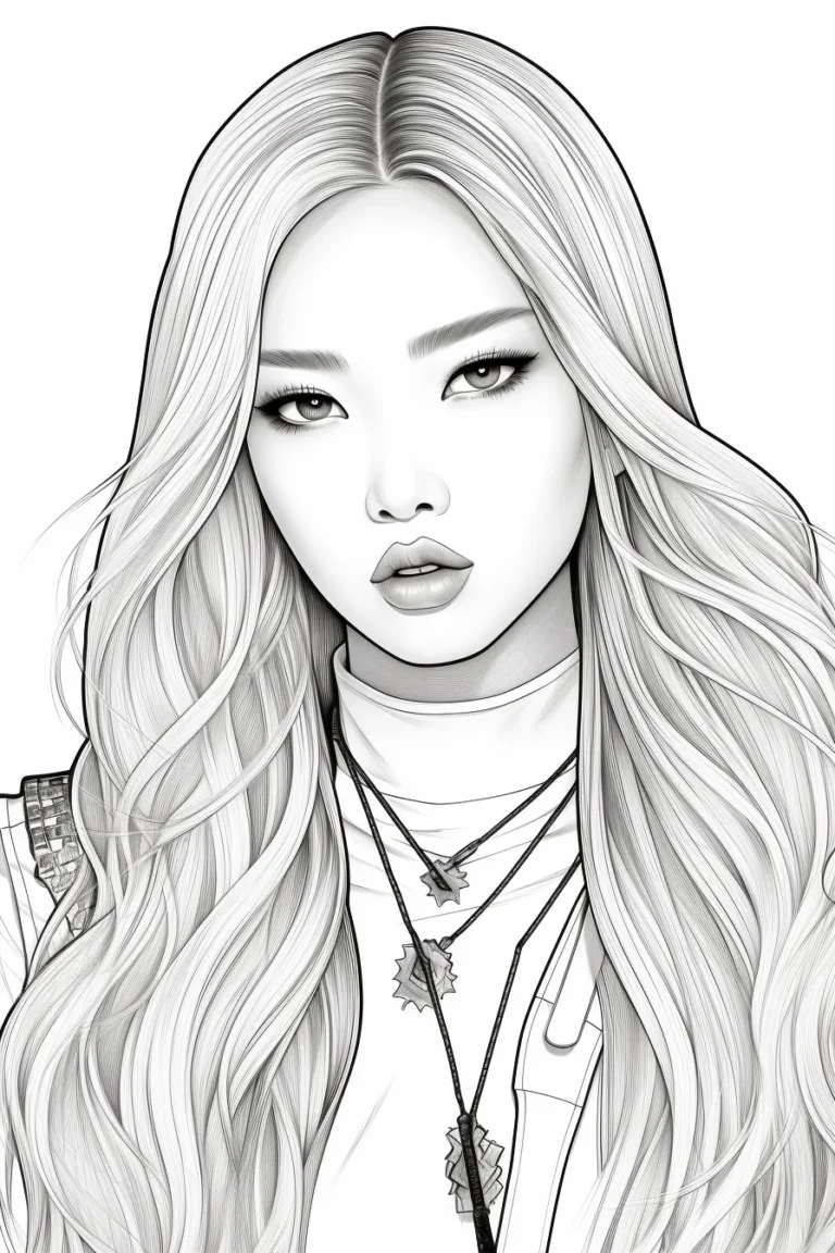Free Coloring Page of Beautiful Kpop Stars for Adults and Kids