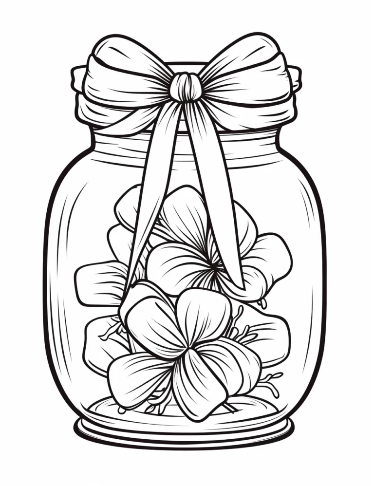 free coloring page of pretty jars coloring sheets