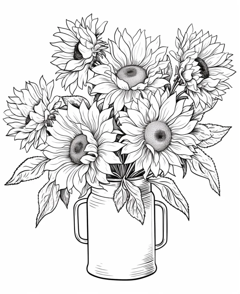 Free Coloring Page of Beautiful Flowers Free Printables