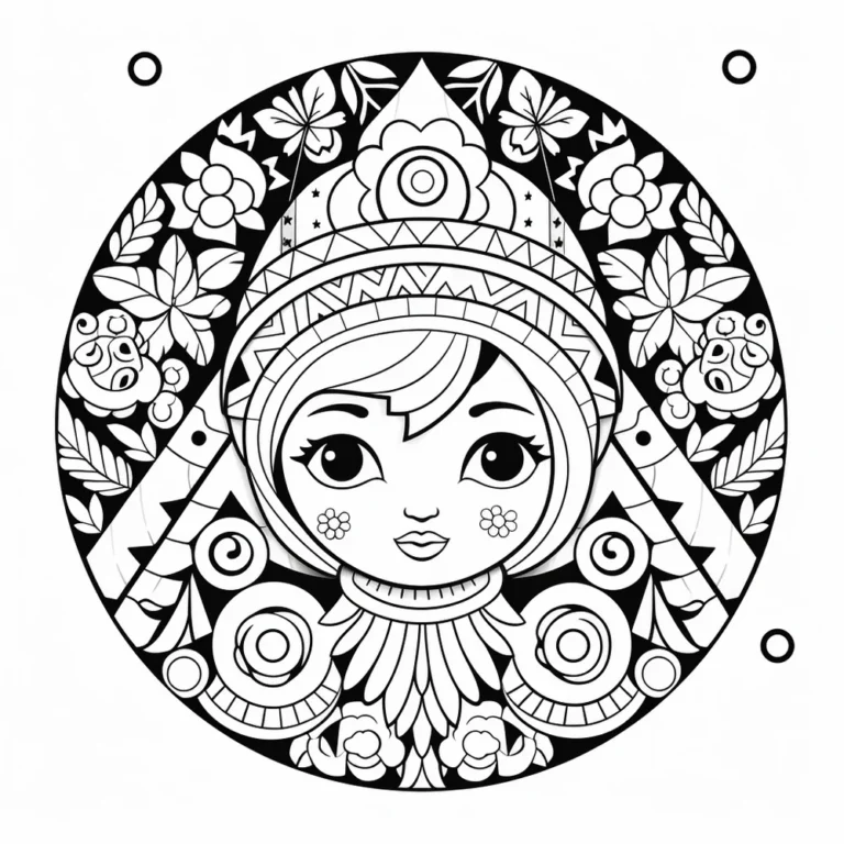 12 Free Coloring Books of Folk Art Free Printable