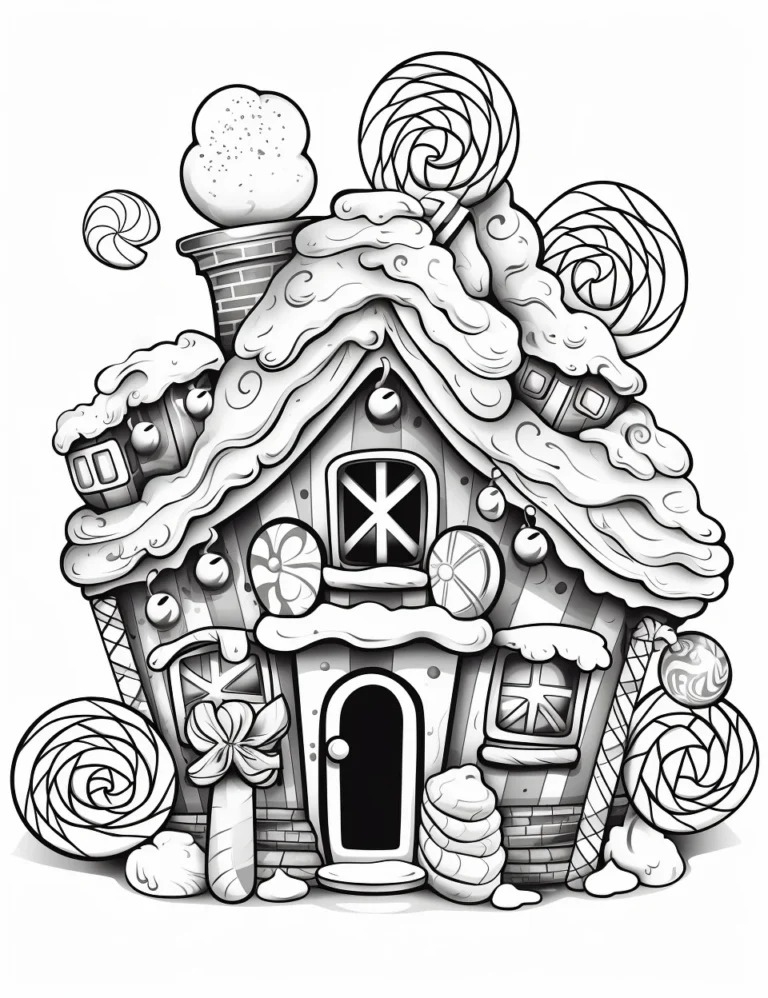 free coloring page of gingerbread house coloring sheets