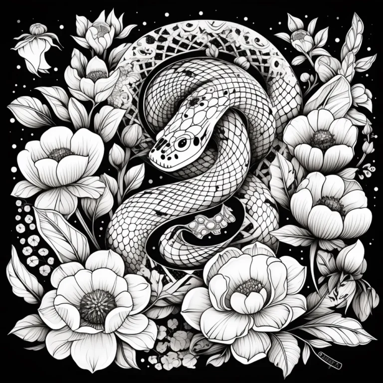 Free Coloring Page of Snake for Adults and Kids