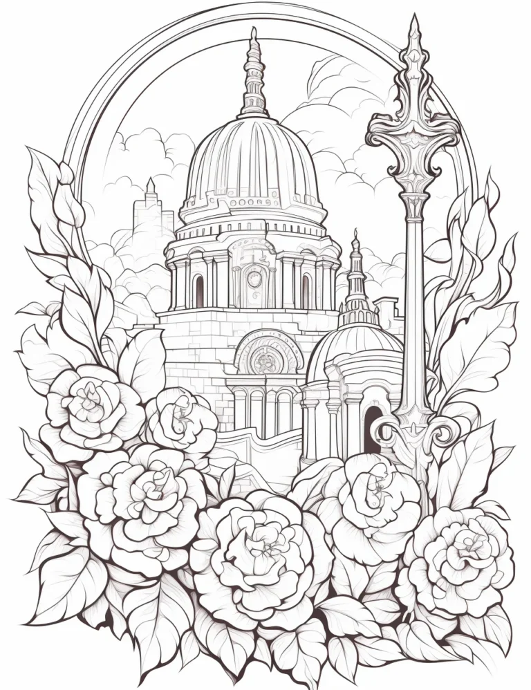 22 free coloring page of floral castle coloring sheets for adults