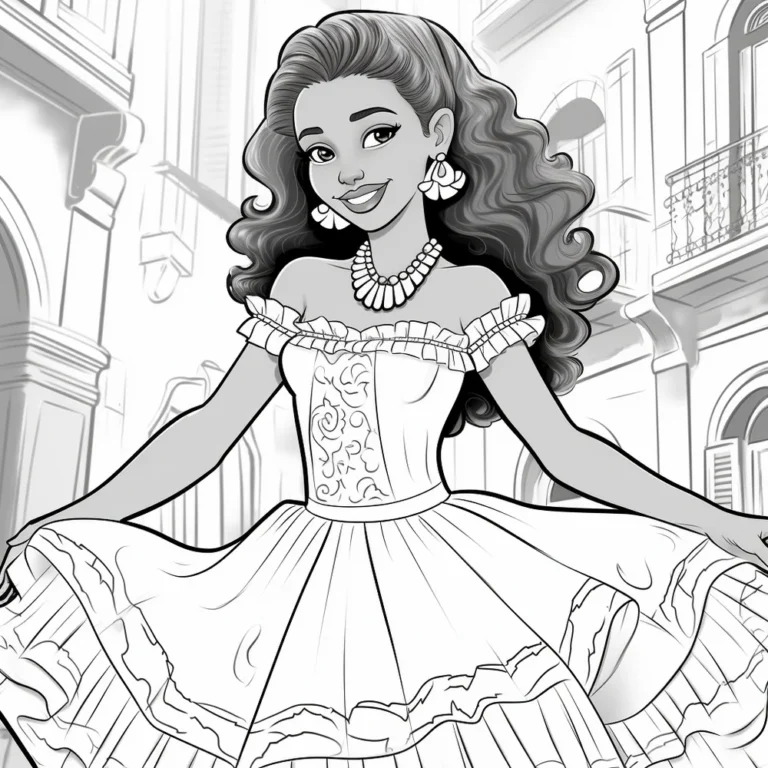 Free Coloring Page of Beautiful  Venezuela for Adults and Kids