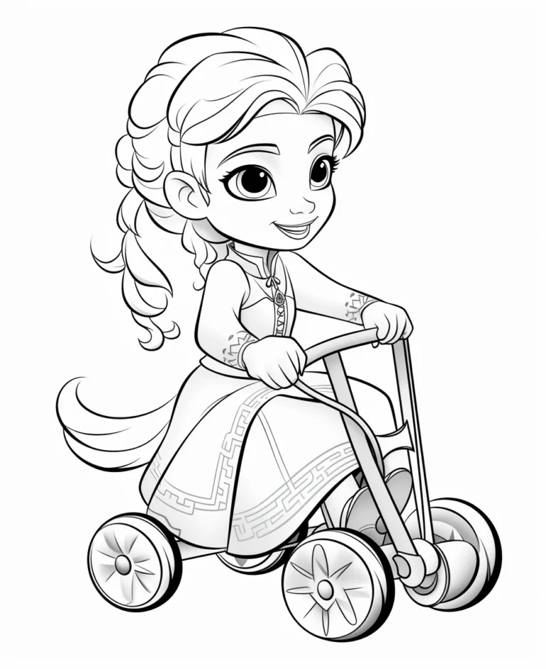free coloring pages of Elsa playing sports coloring sheets