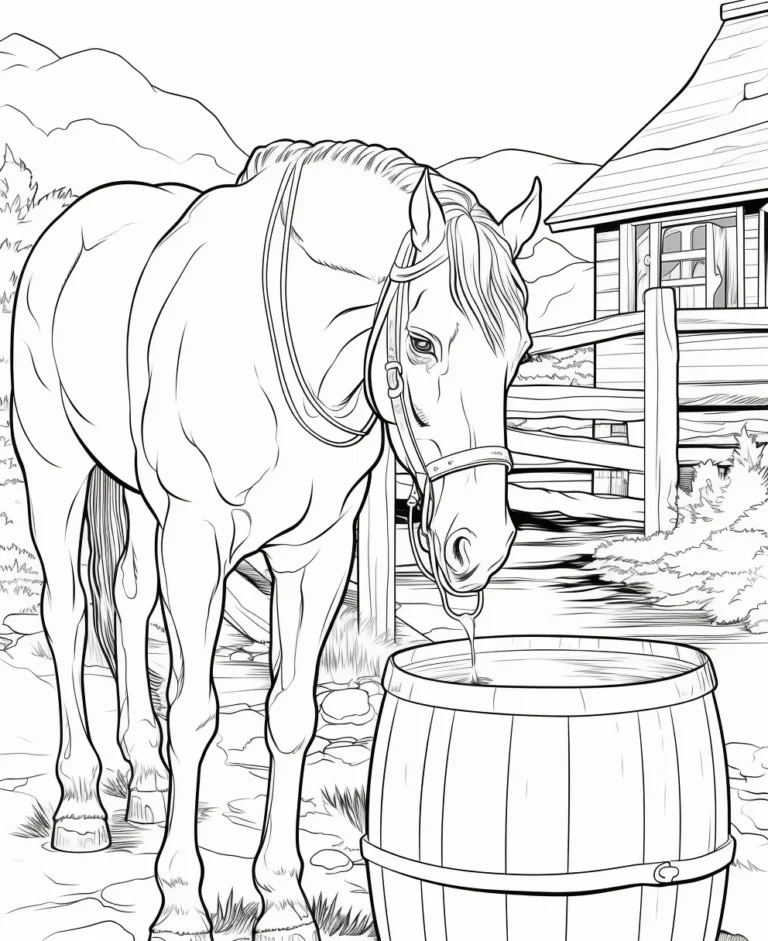 Free Coloring Page of Beautiful Horses for Adults and Kids