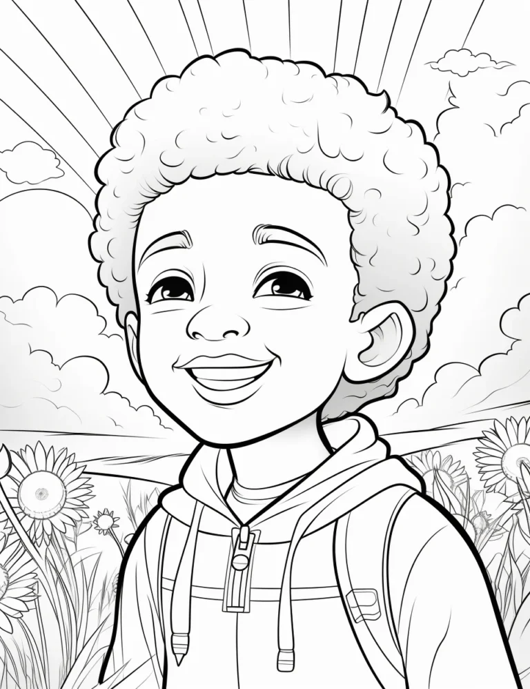 Free Download Colouring Page of School Boy Teenage Boy Cool Boy Coloring Book