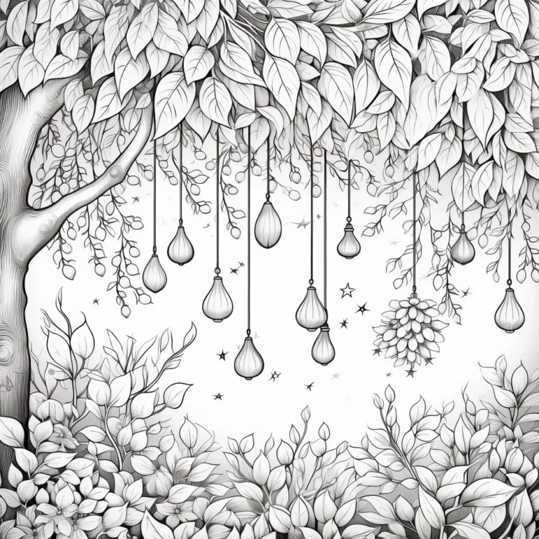 Free Download Colouring Page of Enchanted Forest