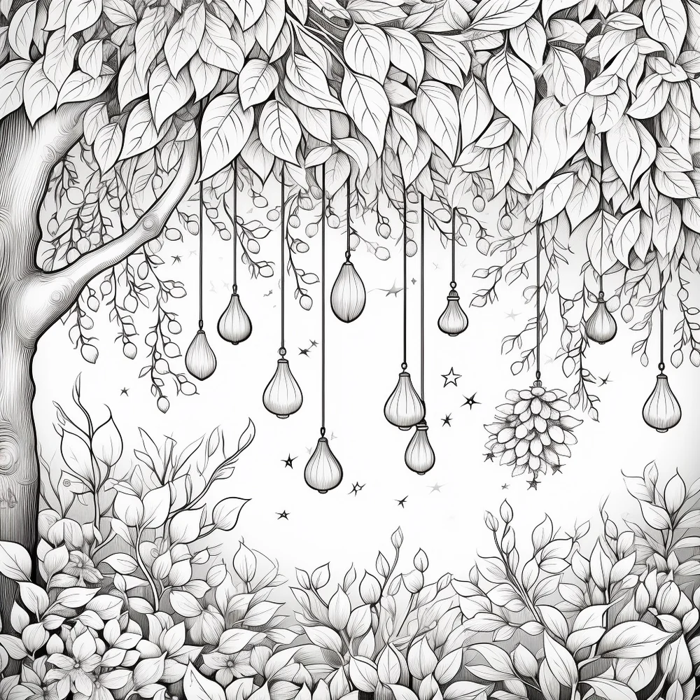 Free Download Colouring Page of Enchanted Forest