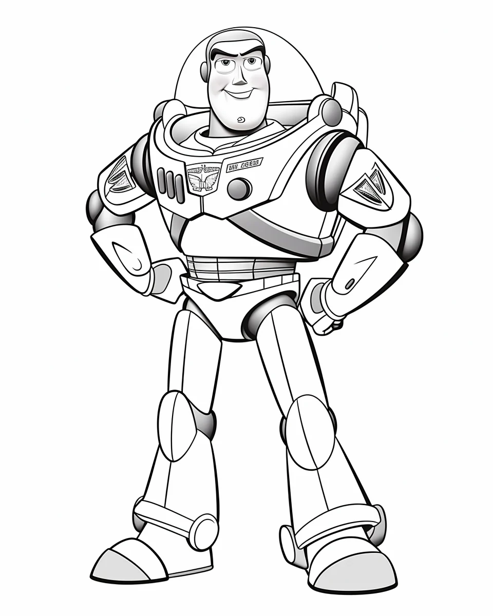 Free Download Colouring Page of BUZZ lightyear and Sheriff Woody