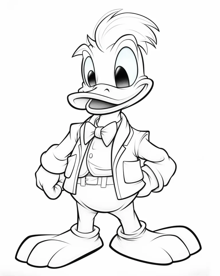 Free Download Colouring Page of Daisy Duck and Donald Duck