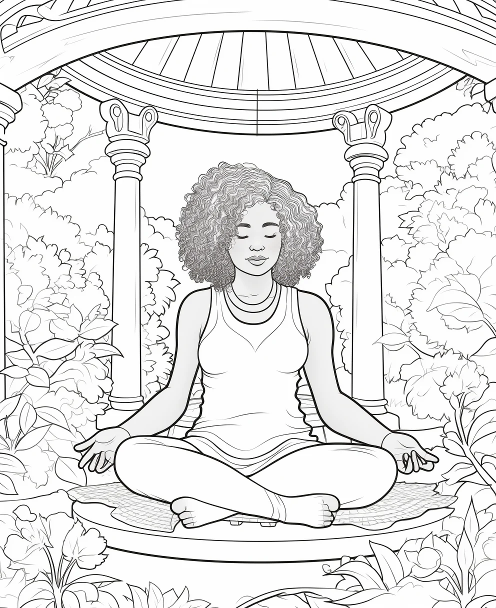 Free Download Colouring Page for Adults and Kids of Relaxed Home