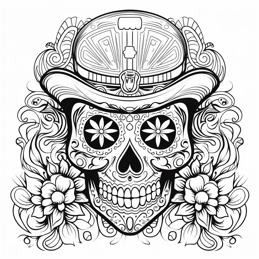 Free Download Colouring Page Skeleton