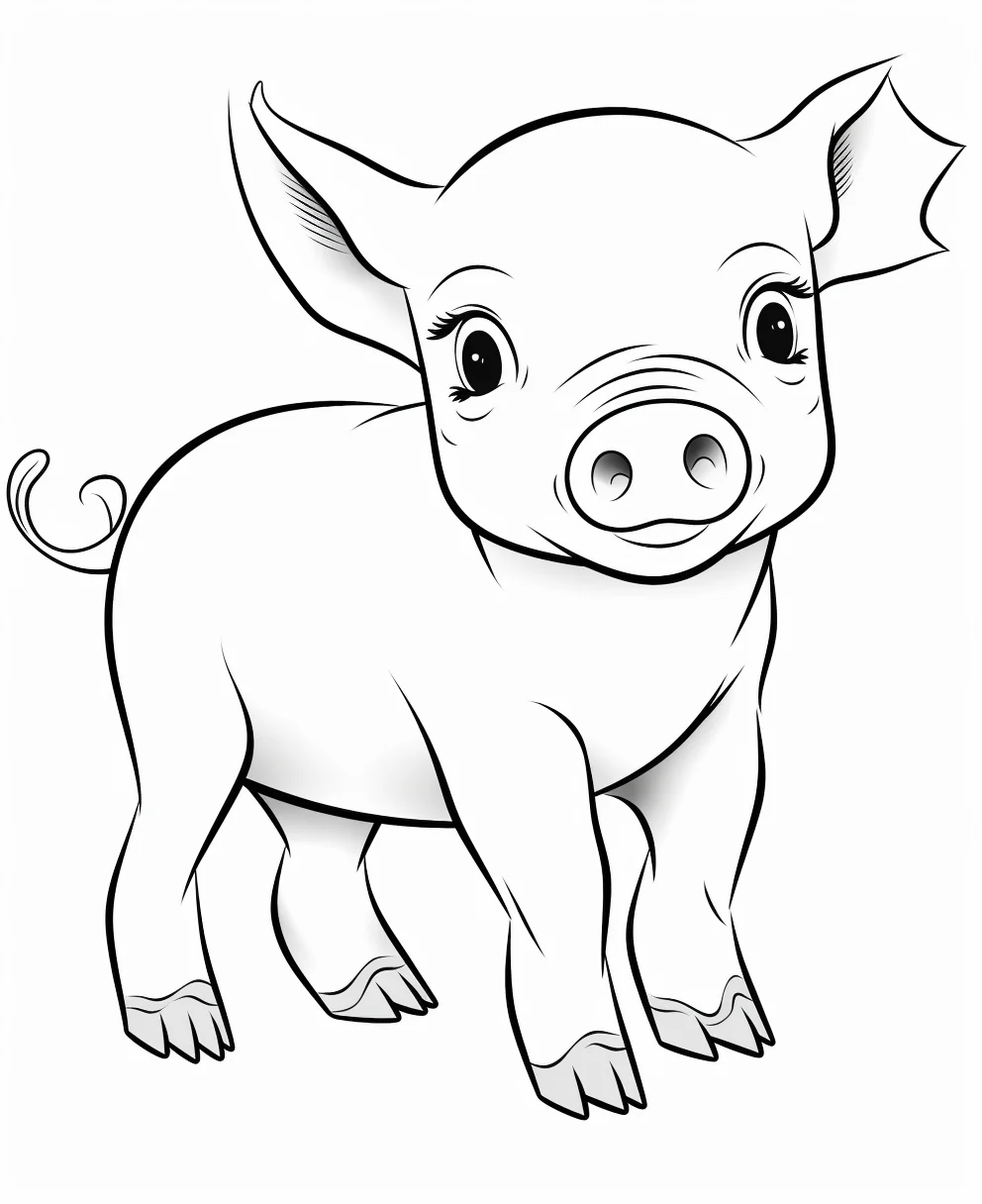 Free Coloring Page of Peppa Pigs for Adults and Kids