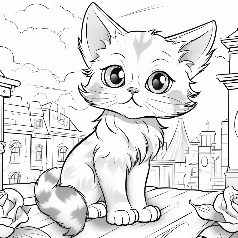 Free Download Colouring Page of Cats