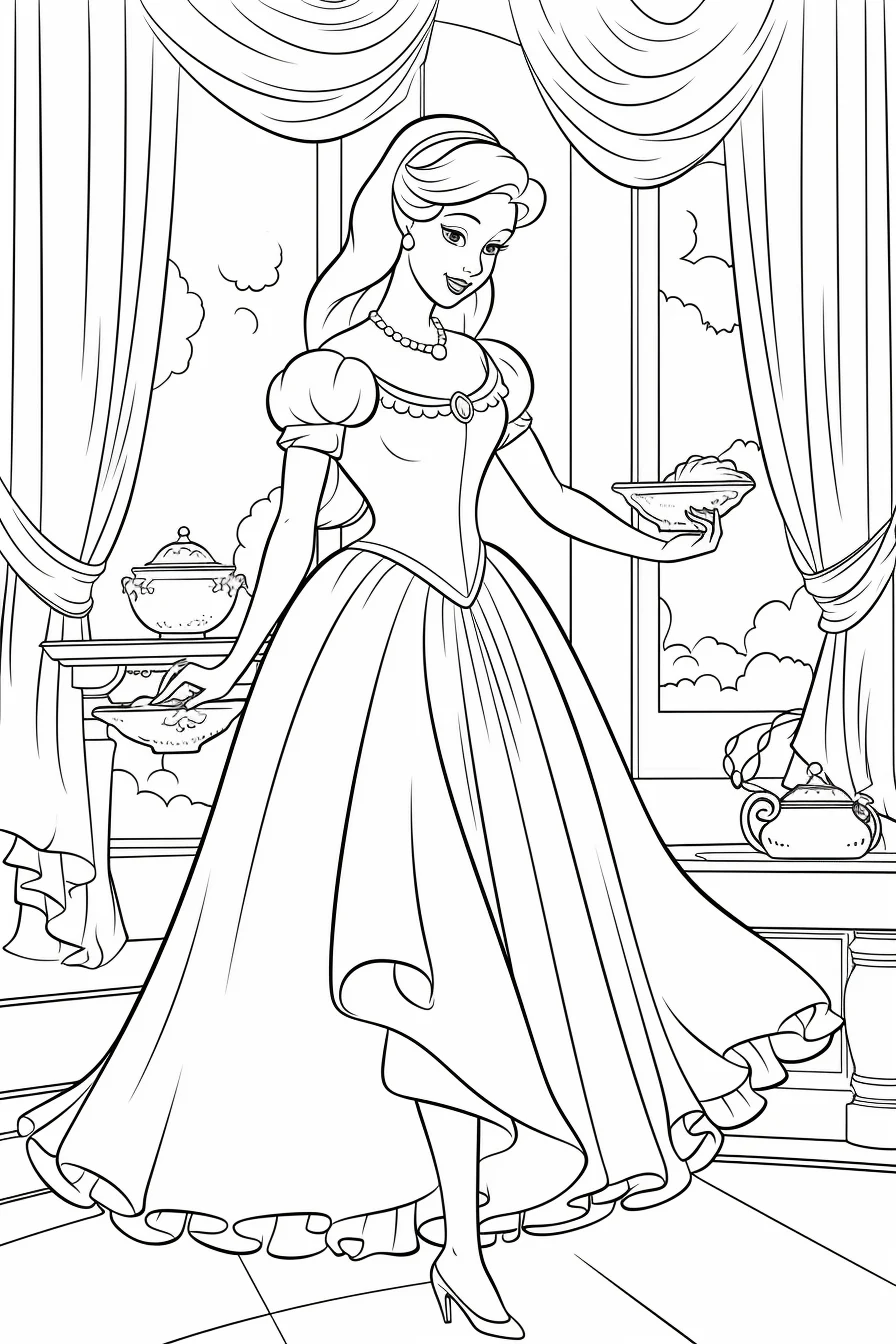 Free Download Colouring Page Cinderella