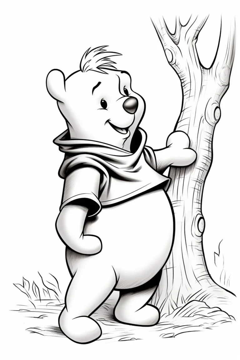 Free Download Colouring Page of Winnie the Pool