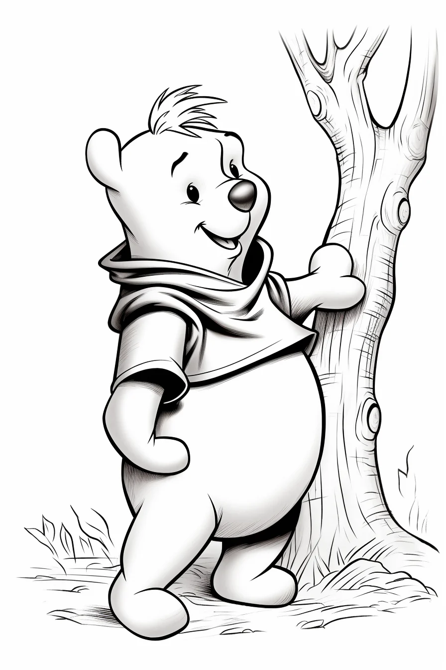 Free Download Colouring Page of Winnie the Pool