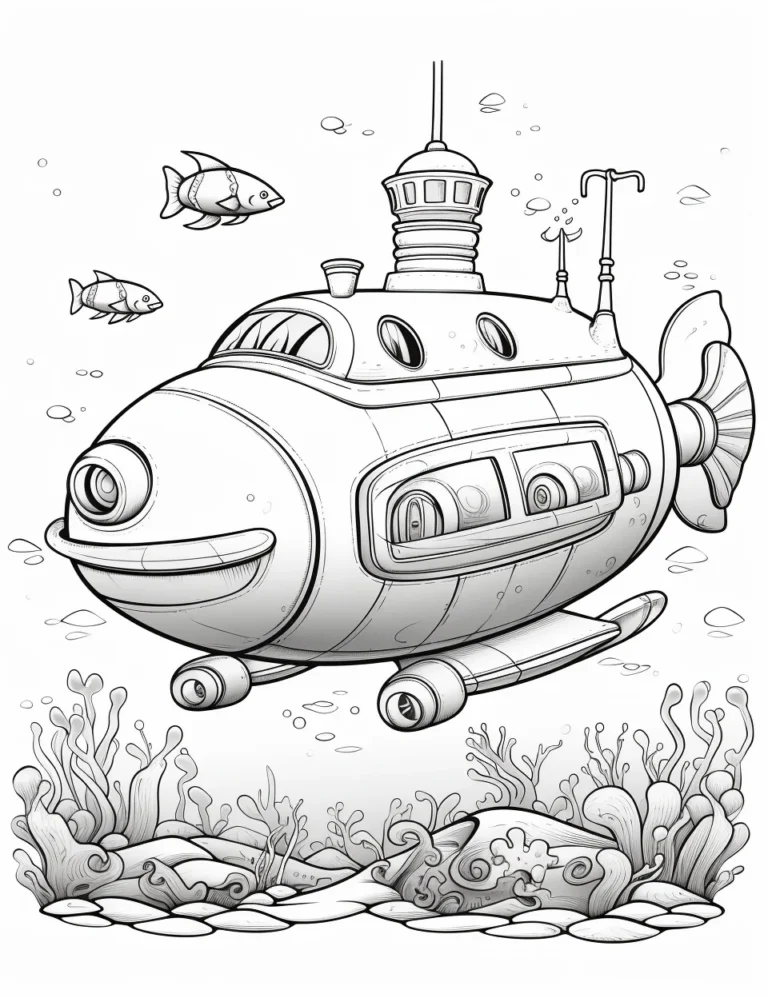 Free Download Colouring Page of deep ocean creatures