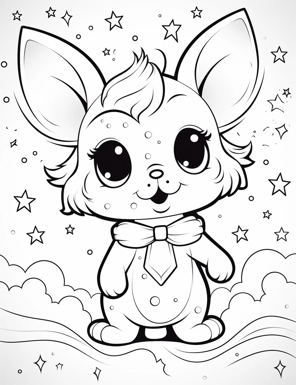Free coloring page of sanrio mascots for instant download