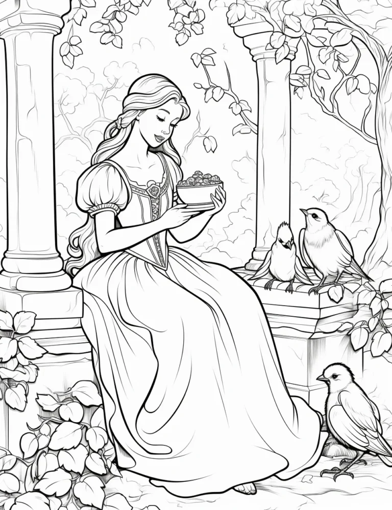 Free Download Colouring Page Snow White Princess
