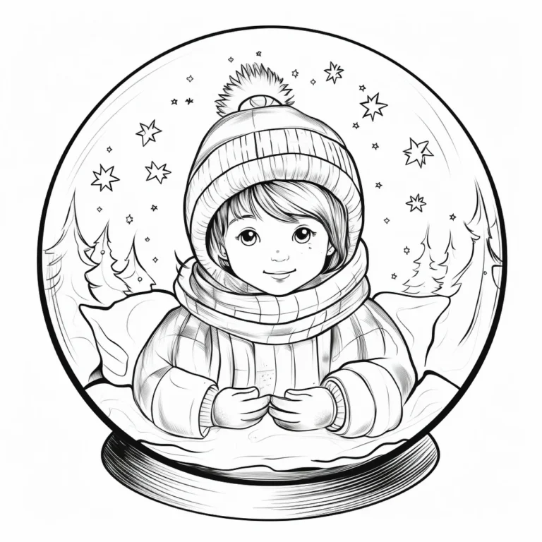 free printable coloring pages of snow globe  for adults and kids