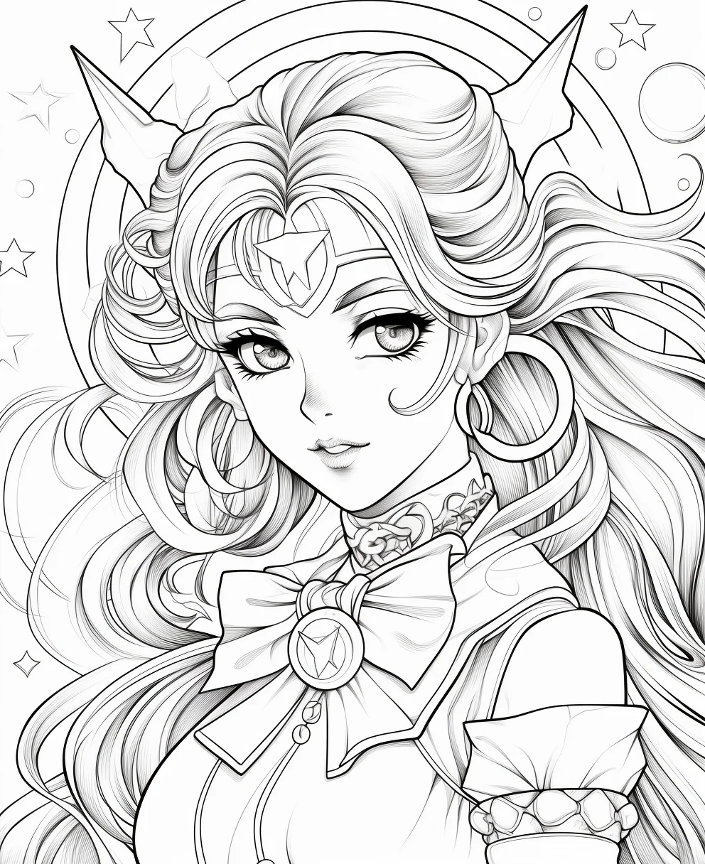 Free Download Colouring Page of Sailor Moon