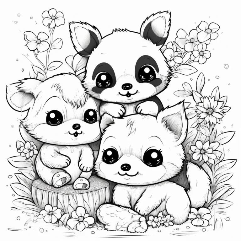Free Coloring Page of Cute Critters