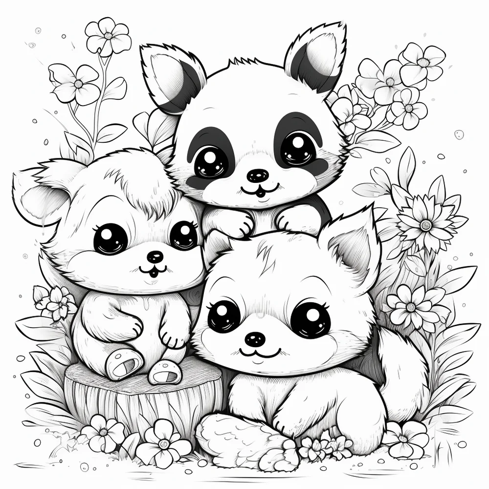 Free Coloring Page of Cute Critters